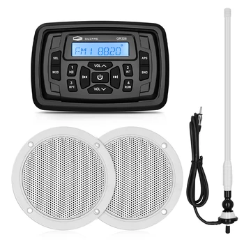 Морская стереосистема для лодки, радио, аудиоприемник Bluetooth, MP3-плеер + 4 