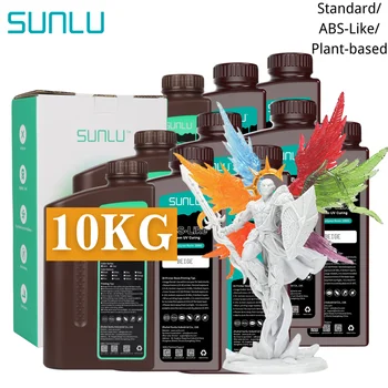 SUNLU 405nm Фотополимерная УФ-смола Стандартная/АБС-подобная /на растительной основе 5/10 кг С низким запахом, Быстрая кривая для Жидких печатных материалов LCD/SLA
