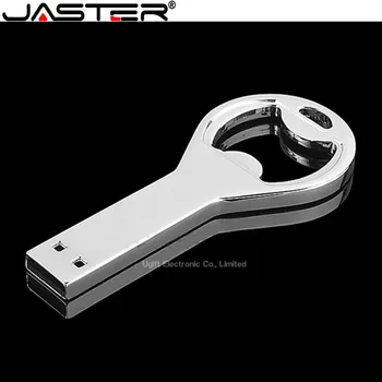 JASTER Металлическая Открывалка для бутылок USB Флэш-накопитель 4 ГБ 8 ГБ 16 ГБ 32 ГБ USB 2,0 флеш-накопитель на ключевых USB-накопителях