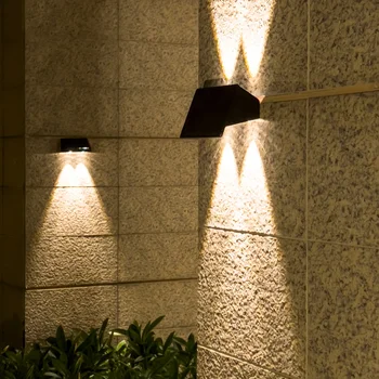 Настенный светильник, Солнечный Забор, Наружные Водонепроницаемые Садовые Прожекторы для патио, Уличное декоративное светодиодное освещение во дворе