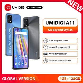 UMIDIGI A11 Android 11 НОВАЯ глобальная версия 128 ГБ Смартфон Helio G25 6,53 