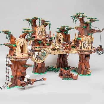 В наличии The Ewok Village 1990 шт. Звездные строительные блоки, Кирпичи, 10236 Развивающих моделей, игрушки, Детские Подарки на День Рождения и Рождество