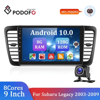 Podofo 2din Android Автомобильный Радиоприемник Мультимедиа Для Subaru Legacy 2003-2009 Видеоплеер Навигация GPS 2din Carplay Andriod Auto WiFi