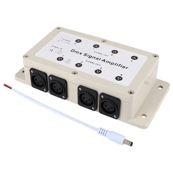 1 Штука постоянного тока 12-24 В, 8-канальный выходной сигнал DMX Dmx512, светодиодный контроллер, Усилитель сигнала, кремово-белый пластик для домашнего оборудования