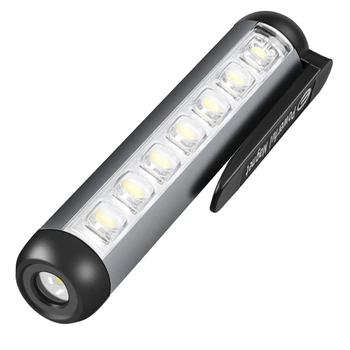 XPE Мини светодиодный фонарик Рабочий свет Водонепроницаемый Фонарик USB Перезаряжаемый фонарик + COB лампа Бусины Факел с зажимом-магнитом