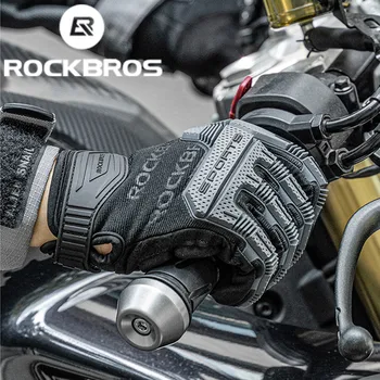 ROCKBROS Осенне-зимние мотоциклетные перчатки, дышащие, SBR, 6 мм, Утолщенная прокладка, сохраняющие тепло Зимние перчатки, Мужские, Женские, спортивные Велосипедные перчатки