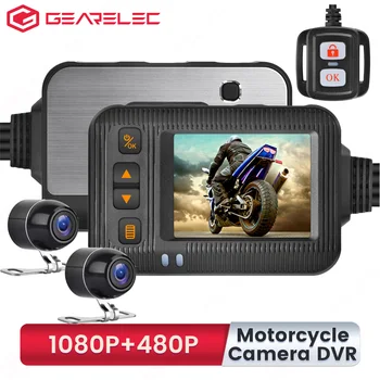 Мотоциклетная камера DVR 1080P, Видеорегистратор для мотоциклов, 2-дюймовая передняя и задняя Водонепроницаемая камера, Видеомагнитофон DVR, Черная коробка ночного видения