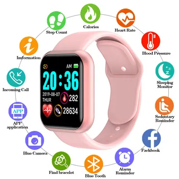 Смарт-часы Y68 D20 Для Мужчин И Женщин, водонепроницаемый трекер артериального давления, сердечного ритма, спортивные часы, смарт-часы Для Android IOS