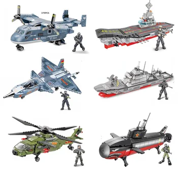 Военные авианосцы, Эсминец подводной лодки, Транспортные средства из батисбрикса, Мегаблок, Стелс, вертолет-истребитель Osprey, игрушка из кирпича