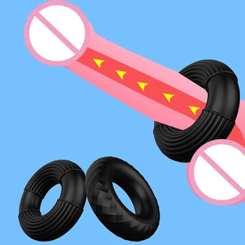 Новое силиконовое кольцо для пениса многоразового использования, Кольцо для члена, Игрушки для увеличения пениса с задержкой эякуляции для мужчин, кольцо для крайней плоти