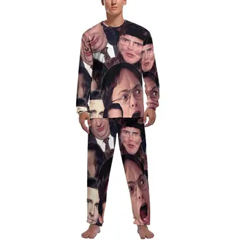 Пижама Дуайта Шрута, Осенний офисный комплект из двух предметов, пижамный комплект Kawaii, мужская одежда для сна с длинными рукавами на заказ