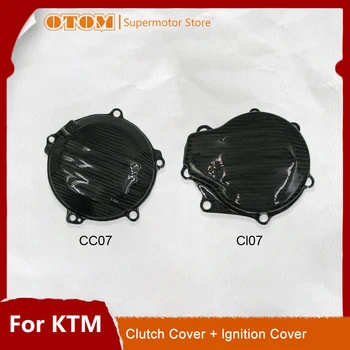 Крышка сцепления мотоцикла OTOM-CC07/Крышка зажигания-CI07, Магнитный защитный кожух двигателя Из Углеродного волокна Для KTM XCF SXF EXC XCW 450