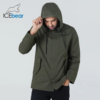 ICEbear 2023, мужская короткая ветровка, весенний стильный тренч с капюшоном, высококачественная мужская брендовая одежда MWF20701D