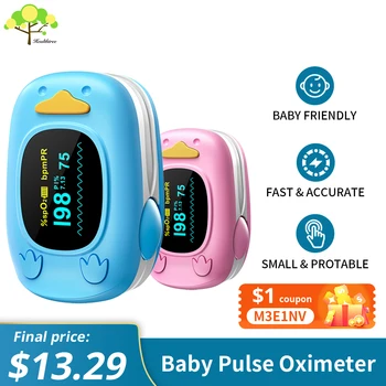 HealthTree Детский Пальчиковый Пульсоксиметр Педиатрический Oximetro De Dedo SpO2 PR Pulsioximetro для Малышей OLED-Дисплей