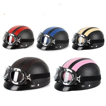 Мотоциклетные шлемы для электромобилей для мужчин и женщин, летняя одежда для верховой езды, Винтажный шлем с качественным лобовым стеклом