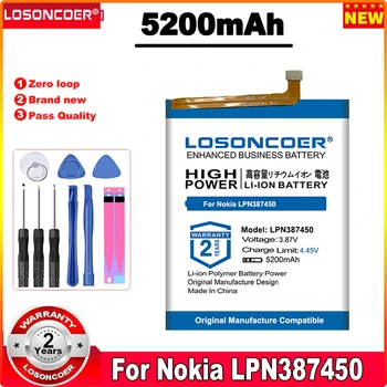 Аккумулятор LOSONCOER 5200 мАч LPN387450 для мобильного телефона Nokia N910 1ICP5/66/78