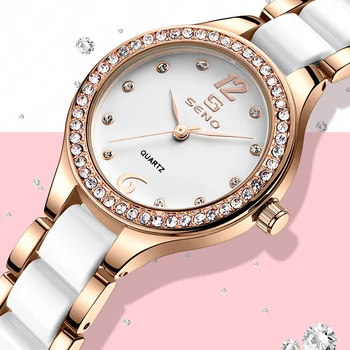 2023 Новые Женские часы из керамики Люксового бренда, водонепроницаемые, из Розового золота, Элегантные женские наручные часы Relogio Feminino