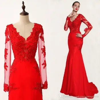 abiye gece elbisesi vestido de festa longo robe de soiree 2019, красное кружевное платье с глубоким v-образным вырезом и аппликациями, дешевое длинное официальное вечернее платье
