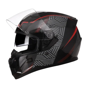 Шлем с двойными линзами, Мотоциклетный шлем в Горошек, Одобренный ЕЭК, Гоночный Винтажный Шлем Cascos Para Для мотогонок Cascos ABS Shell