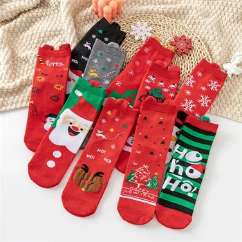 20 цветов, женские осенне-зимние Рождественские носки, вязаные милые носки с мультяшными 3D ушками, Женские подарочные вязаные теплые носки