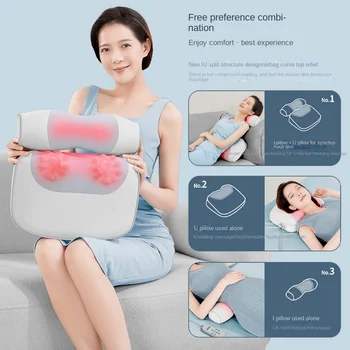 3D Трехмерный массажер для головы, массажер для шейного отдела позвоночника, многофункциональная подушка для горячего Сжатия, массажная подушка для шеи