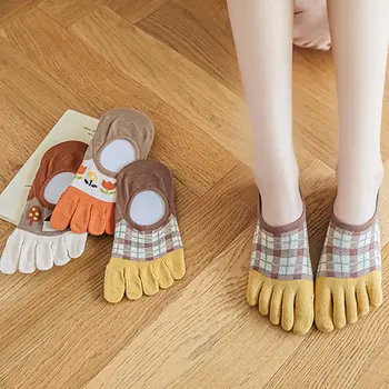 Невидимые носки, впитывающие пот Хлопчатобумажные носки-лодочки, Носки с пятью пальцами, Носки с раздельным носком, Короткие носки-трубочки, Женские чулочно-носочные изделия