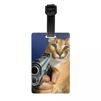 Багажная бирка Big Floppa Gangsta Cat, чехол для хранения багажа, идентификационная этикетка
