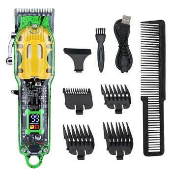 Профессиональная машинка для стрижки волос 8 Вт USB Перезаряжаемый Триммер Для волос Регулируемый Беспроводной ЖК-дисплей Парикмахерская Машинка для стрижки волос