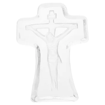 Настольные украшения из белого хрусталя Статуя в форме креста Украшает Религиозный Детский Святой орнамент в форме