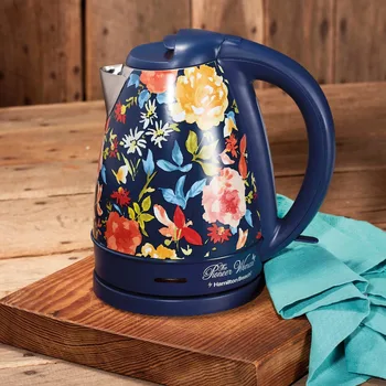 Электрический чайник Fiona Floral Blue, портативный чайник объемом 1,7 литра