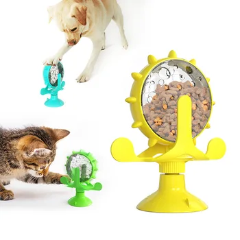 Интерактивные Протекающие Собаки Кошки Игрушки Собака Медленная Кормушка Собачье Колесо Вращающаяся Ветряная Мельница Щенок Присоска Товары для домашних животных Аксессуары