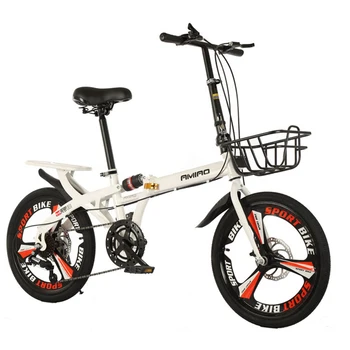 Детский велосипед, 20-дюймовый Велосипед с переменной скоростью, Складной, портативный, Сверхлегкий, Двойной Дисковый Тормоз, Чувствительная рама из углеродистой стали, Безопасный Smoo
