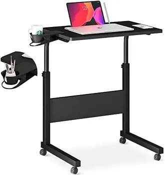 Стол с регулируемой высотой, Письменный стол с подстаканником, Портативный стол для ноутбука, Передвижной письменный стол, Маленький компьютерный стол, Прикроватная тумбочка