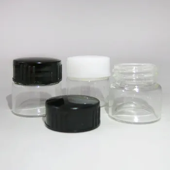 100 x 5 г Портативная банка для крема из тонкого стекла с пластиковыми крышками, 5 мл Мини-стеклянные контейнеры для косметической упаковки, стеклянный флакон для макияжа