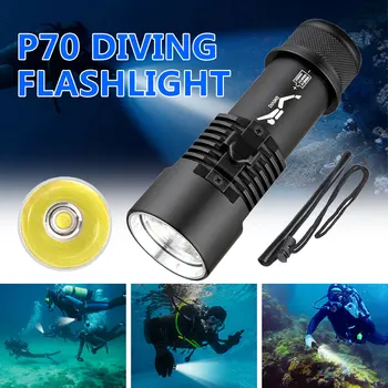 Супер яркий фонарик для дайвинга P70 xhp70.2 led с рейтингом водонепроницаемости ipx8, профессиональный фонарь для дайвинга, работающий от аккумулятора 18650 или 26650