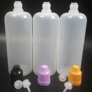 1000шт Пустые Бутылки-капельницы для жидкости Многоразового использования PE 120 мл Пластиковые бутылки с защитными крышками для жидкого геля для ногтей