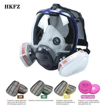 Химическая Противогазная маска 6800 Пылезащитный Респиратор Противотуманная Полнолицевая Маска Фильтр Для Промышленного Кислого Газа, Сварочная Аэрозольная Краска Инсектицид