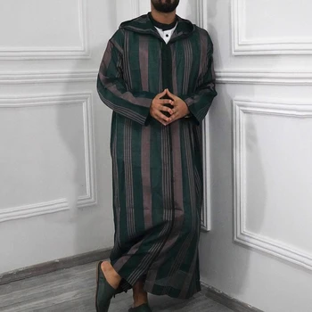 Мусульманские халаты Мужская исламская одежда Джубба Тобе Кафтан Свободного Покроя Рамадан Мода Досуг Традиционное этническое арабское турецкое платье Дубай