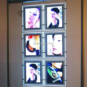 (6 шт./колонка) Mruiks A4 Двухсторонний портретный 2x3 светодиодных комплекта для витрин, Портретные кабельные дисплеи для витрин розничных магазинов