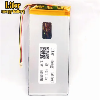 1,0 ММ 3pin разъем 4070105 3,7 В 4000 мАч lipo аккумулятор в аккумуляторных батареях с полной емкостью планшетного ПК 7 дюймов