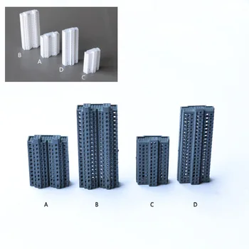 Масштаб 1: 500-800 Архитектурная модель Многоэтажного здания из АБС-пластика Для Макета сцены, Аксессуар Для Диорамы, 2 шт.