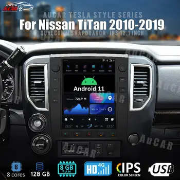 AuCar 12,1-Дюймовый автомобильный радиоприемник в стиле Tesla Android 11 GPS-Навигационное головное устройство для Nissan Titan 2010-2019 CarPlay DVD-стереоплеер