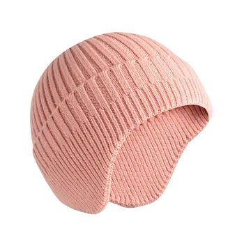 Новая зимняя Утолщенная теплая шапка для мужчин и женщин с защитой ушей Плюс Бархатная вязаная шапка для Велоспорта на открытом воздухе, Ветрозащитная теплая шапка с резинкой