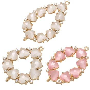 ZHUKOU Уникальный соединитель с кристаллами Moon love heart для женщин, ожерелье, браслет, ювелирные аксессуары, выводы модель: VS419