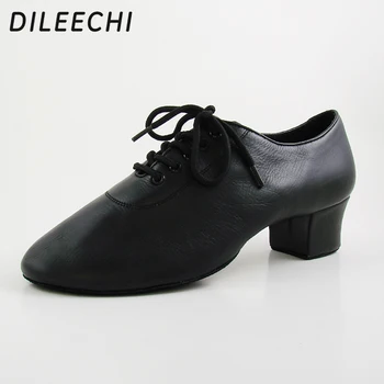 DILEECHI/ Обувь для бальных танцев из натуральной кожи, Мужская обувь для латиноамериканских танцев 4,5 см, мужской Размер 28-46, Сшитый на заказ, большой размер, маленький размер