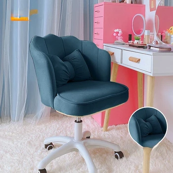 Кресло с поворотным подъемником на 360 Градусов, Компьютерное кресло для девочек, Удобное рабочее кресло с задней спинкой, Стул для макияжа, Стул для письма, Домашний Офис