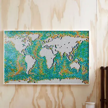 Серия Idea Ремесла Искусство Карта мира Модель Строительные блоки Кирпичи Игрушка 11695 шт. Совместимый модельный комплект