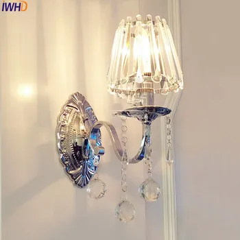 IWHD Современный хрустальный светодиодный настенный светильник для спальни, гостиной, домашнего освещения, Настенные светильники Cristal, бра