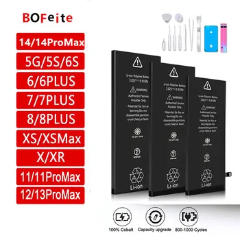 Аккумуляторная Батарея BoFeite 0 Циклов Для Apple iPhone 5 6 6S 5S SE 7 8 Plus X XR XS Max 11 12 13 14Pro max Для мобильного телефона