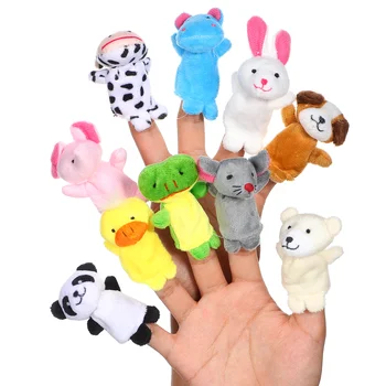 10 Шт. Пальчиковые Мини-куклы-марионетки, мягкая игрушка, плюшевые детские куклы, реквизит, детские игрушки